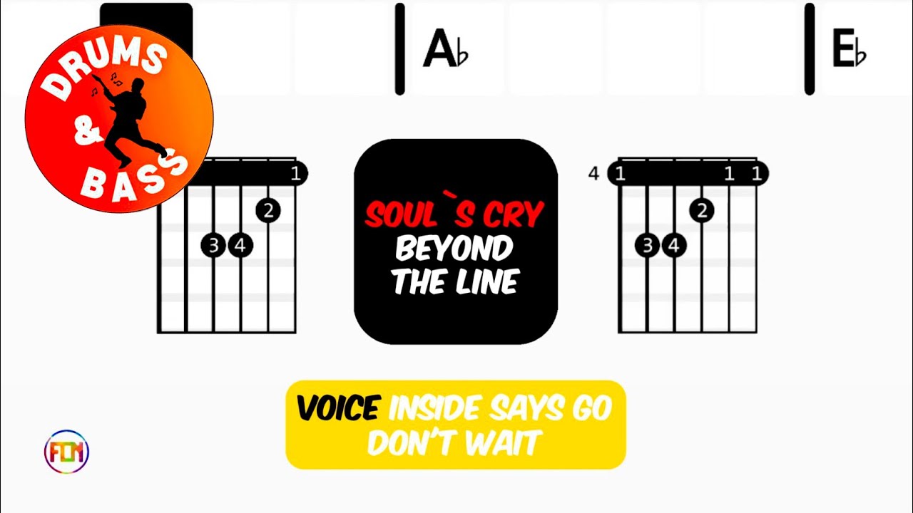 Soul`s Cry - Beyond the Line • Bass & Drums | Scrolling Guitar Chords & Lyrics