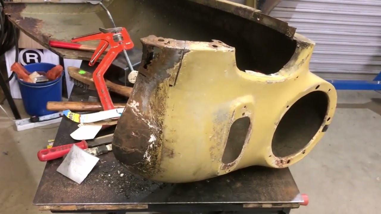 MG Midget Restoration (video 15 )  Front Wing Repairs part 1