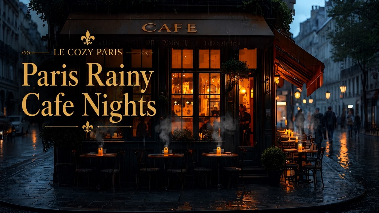 Rainy Cafe Nights in Paris | Smooth Jazz & Warm Evening Coffee Vibes ES16