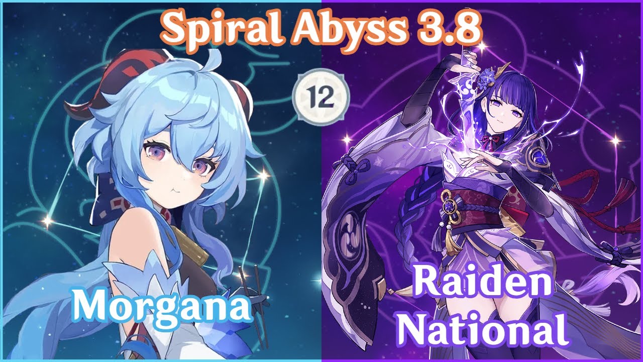 NEW Spiral Abyss 3.8 - Morgana x Raiden National Full Star Clear! Good old days of Morgana!