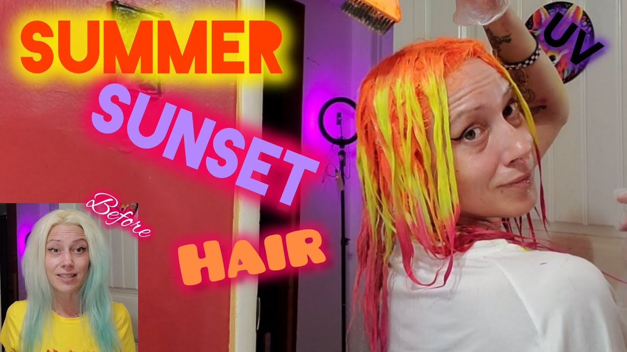 COLORING my HAIR with NEON UV HAIR DYE from LUNAR TIDES!