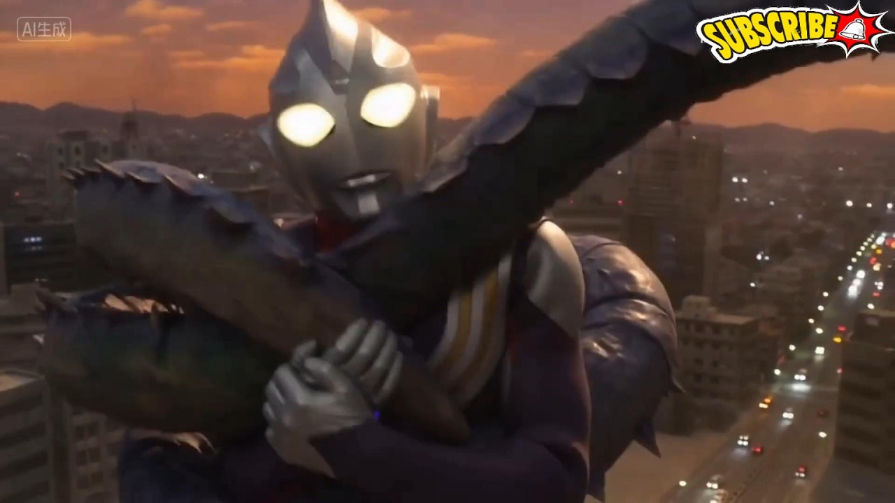 Ultraman Tiga vs Disc Creature Demos (versi AI)