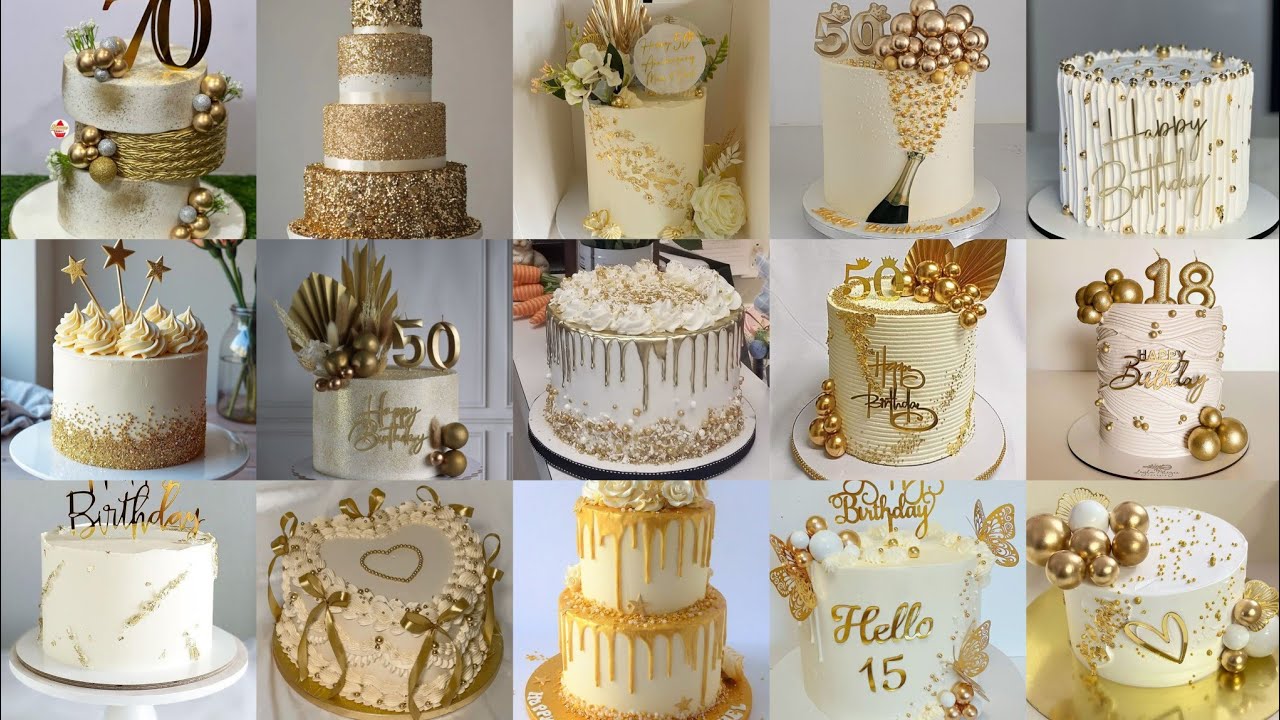 Elegant White & Gold Cake Designs 2026 | Luxury Birthday & Wedding Cake Ideas