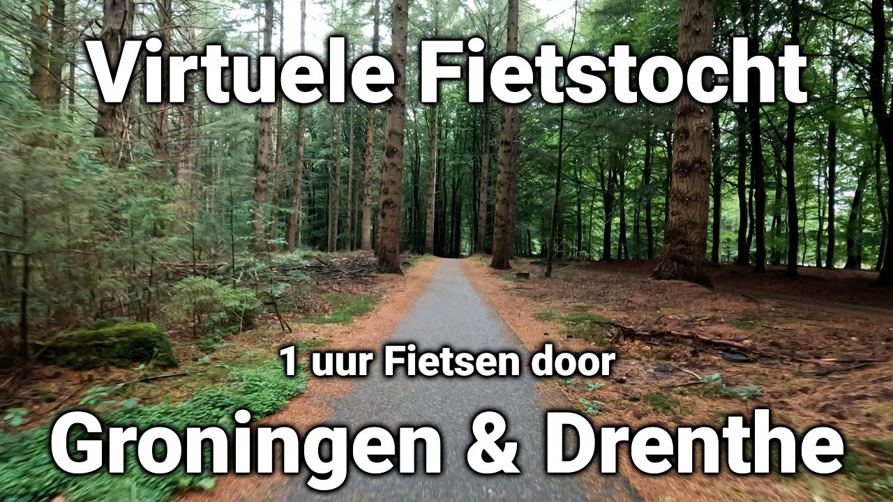 1 Uur Virtueel Fietsen door Nederland COMPILATIE | Hometrainer Rit Groningen & Drenthe [4K] NL