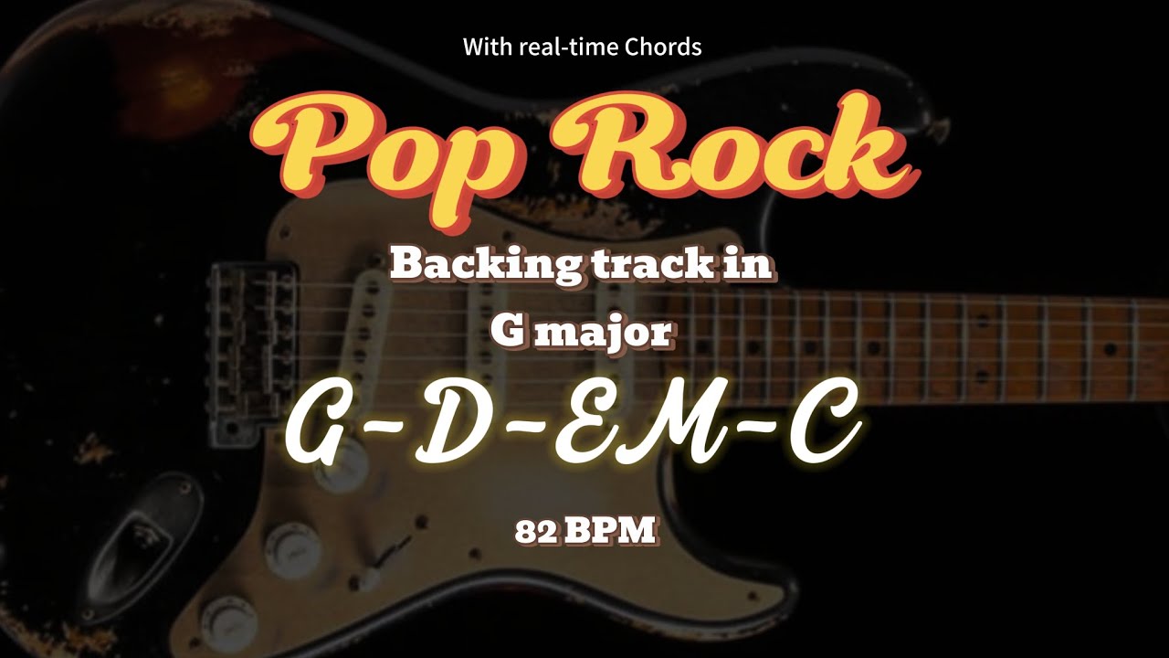 Pop Rock backing track in G major | New guitar backing track With Chords
