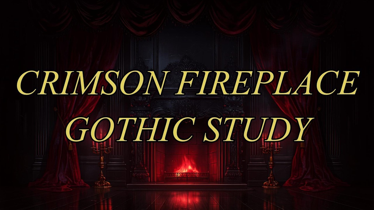 Crimson Fireplace Study – Victorian Gothic Focus Music (2 Hours)