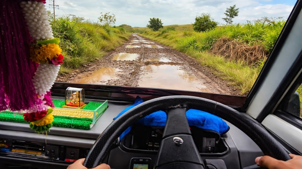 Super Carry POV Muddy Road Drive | Water Potholes Challenge 4K ASMR 