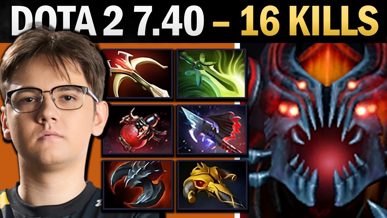 Shadow Fiend Pro Carry with 16 Kills and Pike - Dota 2 Gameplay