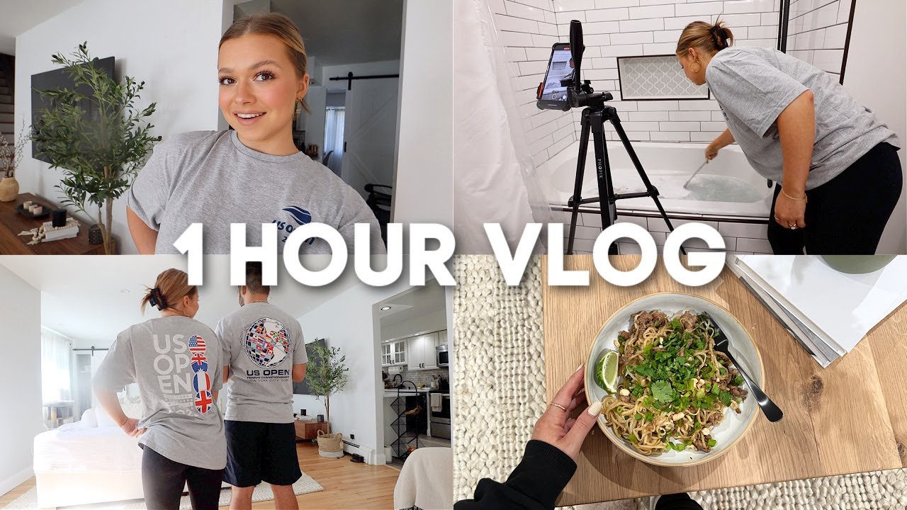 1 HOUR VLOG: deep clean with us, new homeowner purchases, cooking & book review
