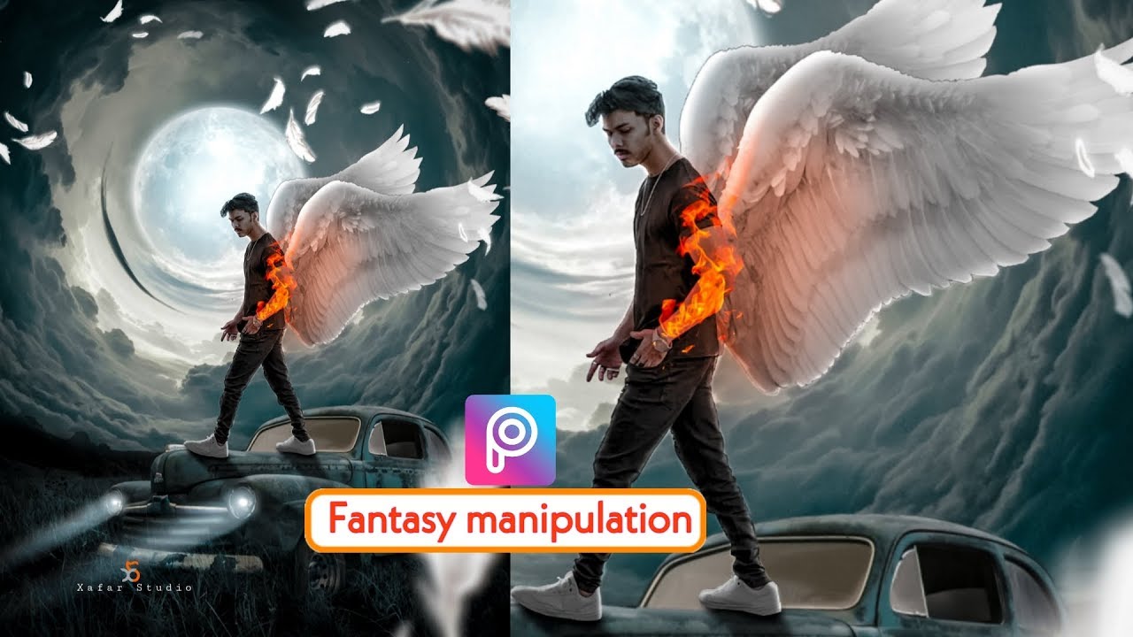 PicsArt Fantasy Manipulation | PicsArt Fire & Wings photo Editing Tutorial | Xafar Studio