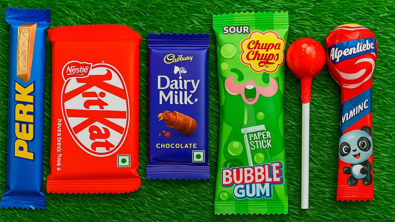 Satisfying Video ASMR Candy Lollipop & Chocolate Unboxing, GIANT Rainbow Lollipop Colorful Candies