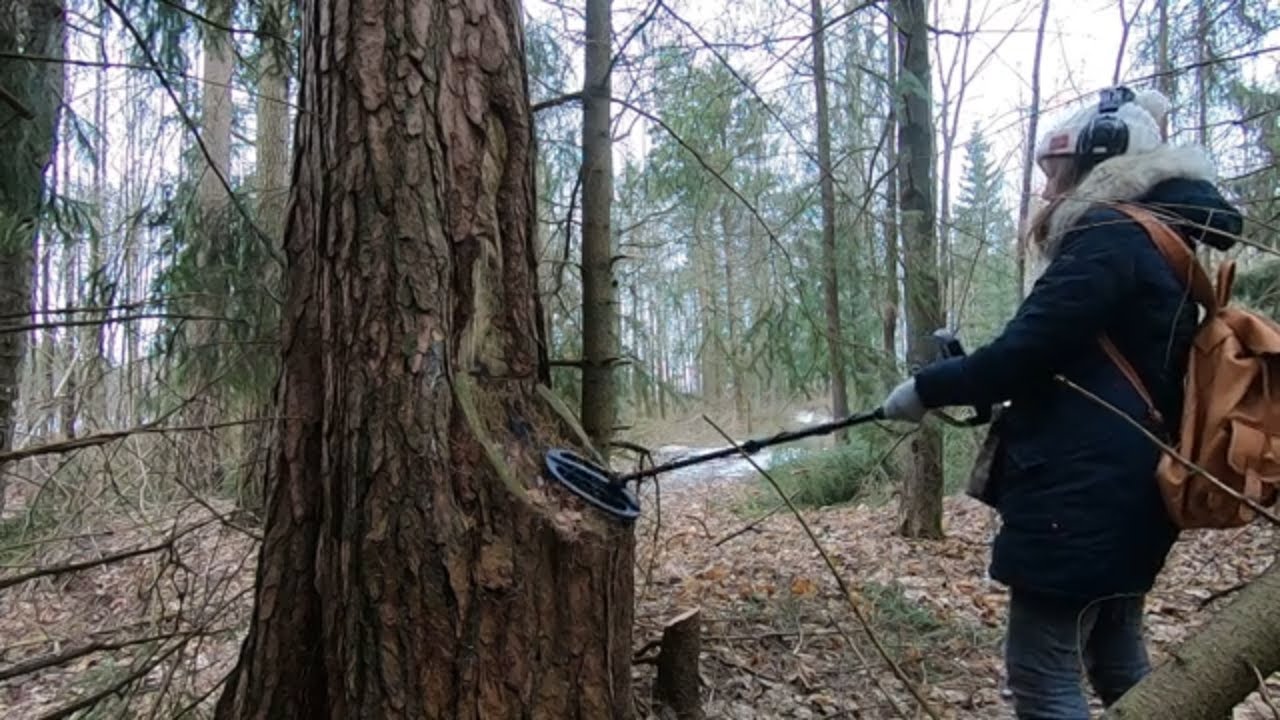 Something's hidden in the tree trunk!| Viking Ground| SheDigs metal detect Norway| Relics found