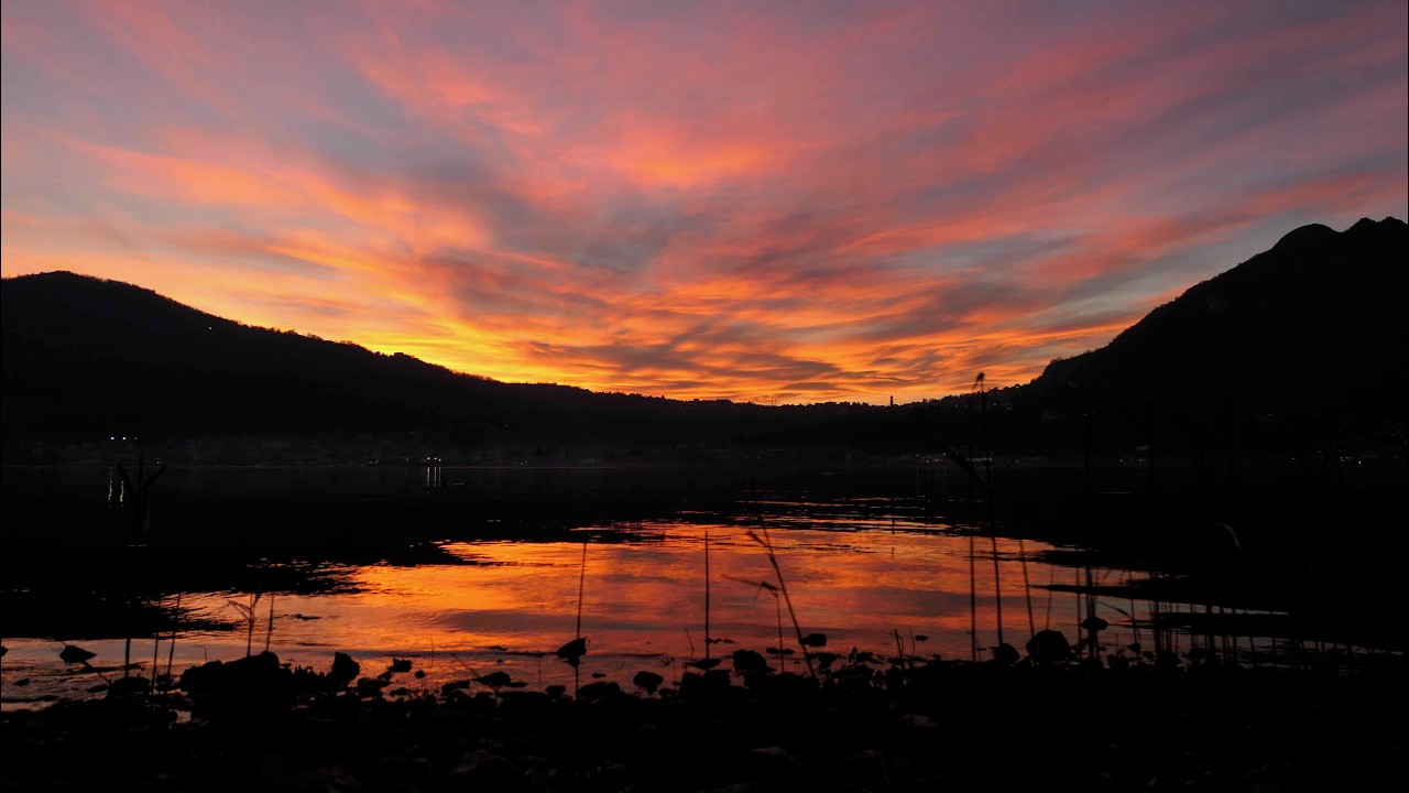 Lago di Garlate, tramonto in time lapse