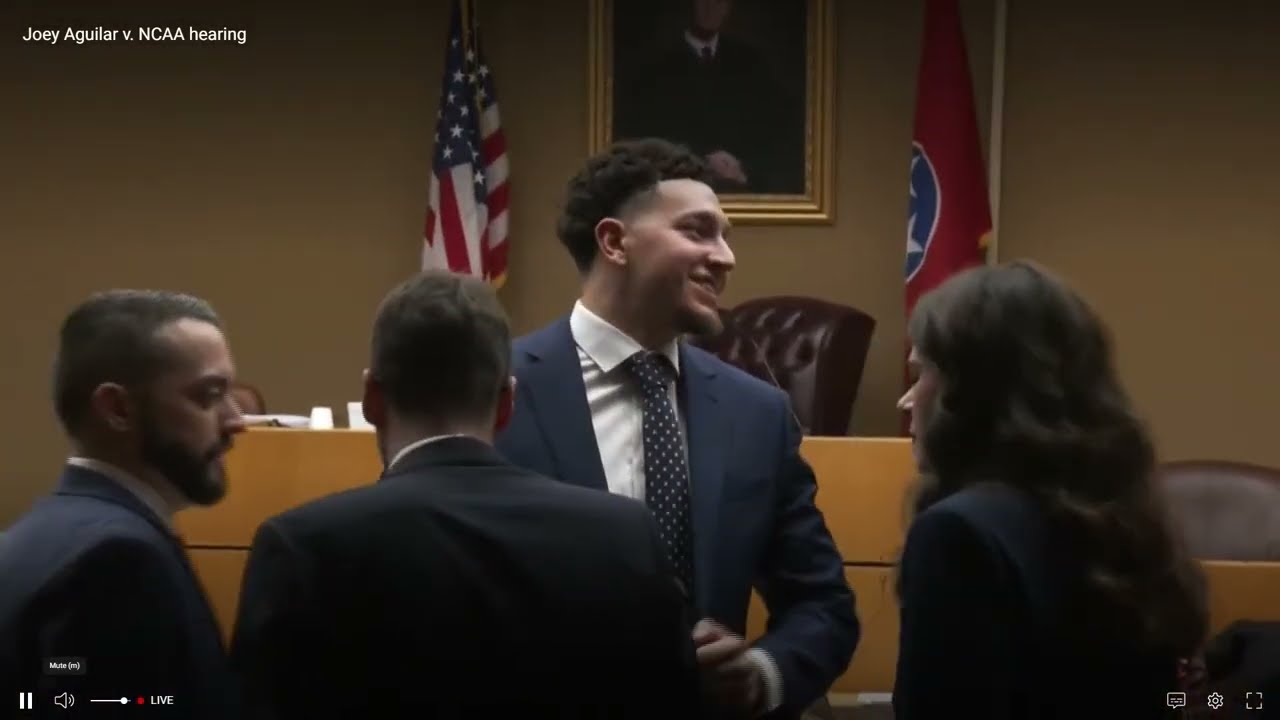 Vols QB Joey Aguilar consults with legal team during NCAA eligibility hearing in Knoxville