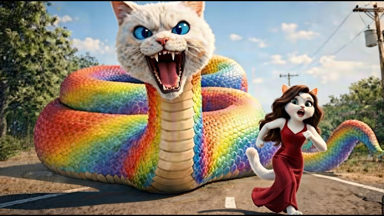 🐍🥺🐱 A Tiny Kitten Faces a Snake.... A Heartbreaking Moment That Will Make You Cry | AI Cat Story