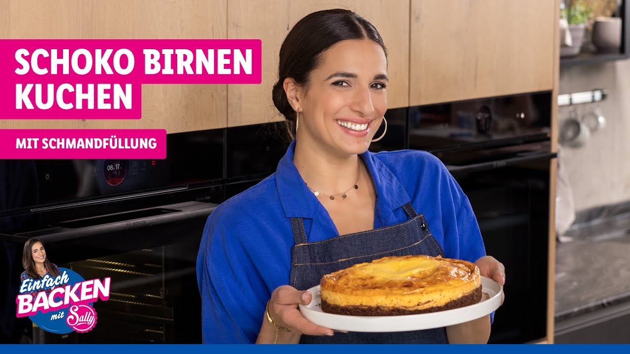 Schoko-Birnen Kuchen 🍐 | Mit Schmand