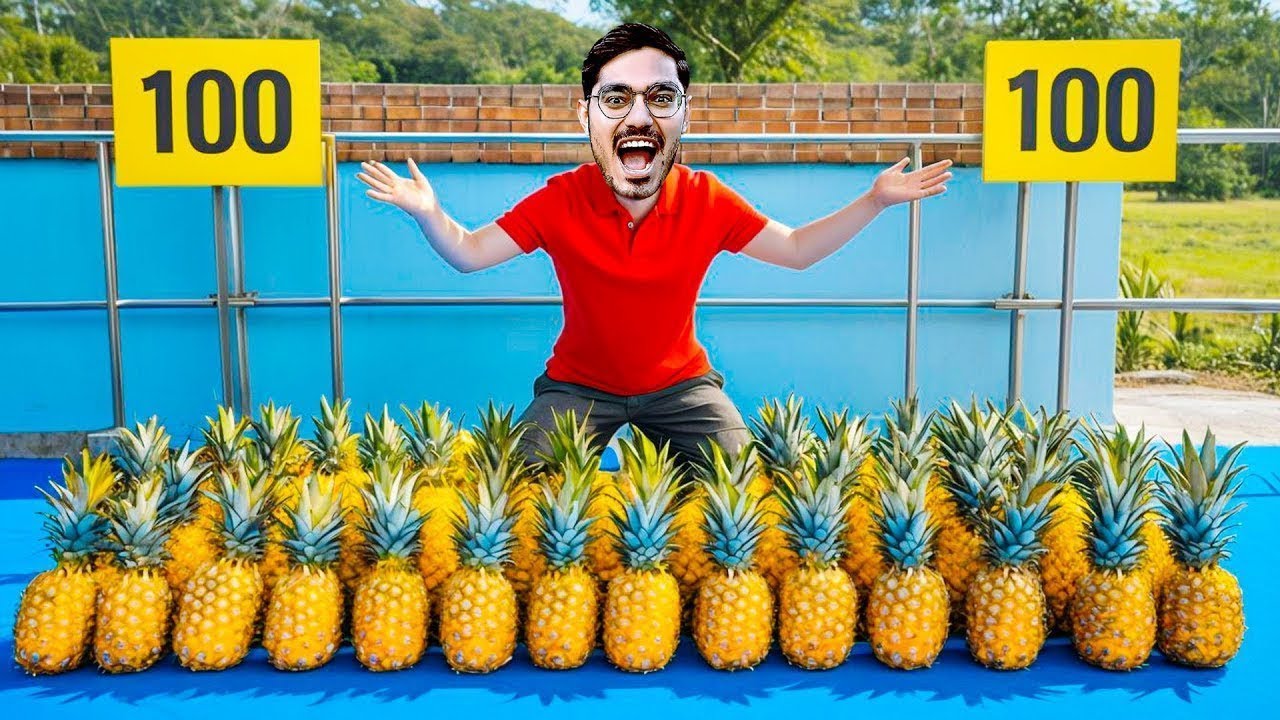 Extracting Juice From 100 Pineapples   100 अनानास में कितना जूस निकलेगा