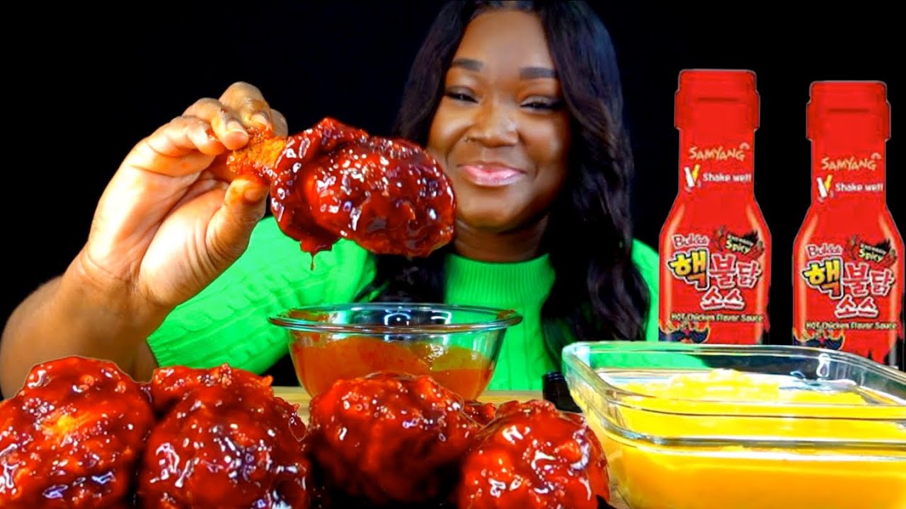 SPICY NUCLEAR FIRE FRIED CHICKEN MUKBANG | Eating | Mukbang 2x Spicy  EXTRA SPICY