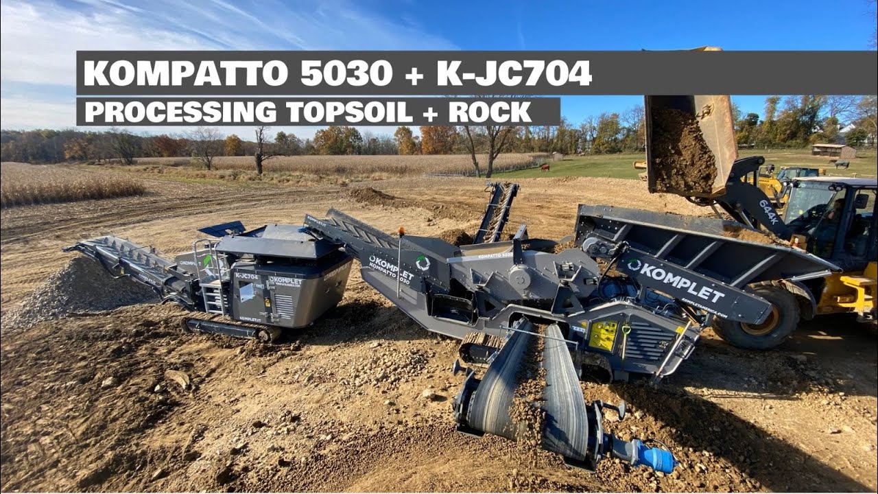 Komplet Kompatto 5030 Screener and K-JC704 Crusher Combined Processing Topsoil & Rock