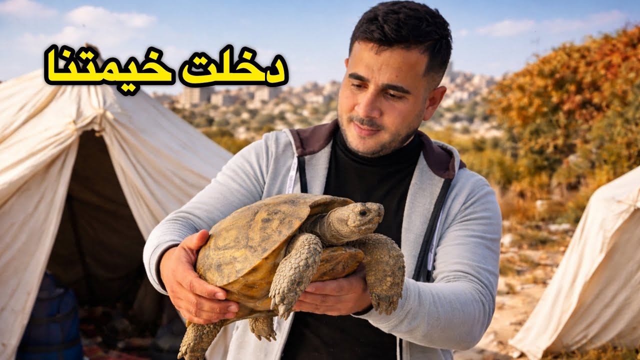 سلحفاة كبيرة دخلت خيمتنا !! ملاك انصدمت 😱