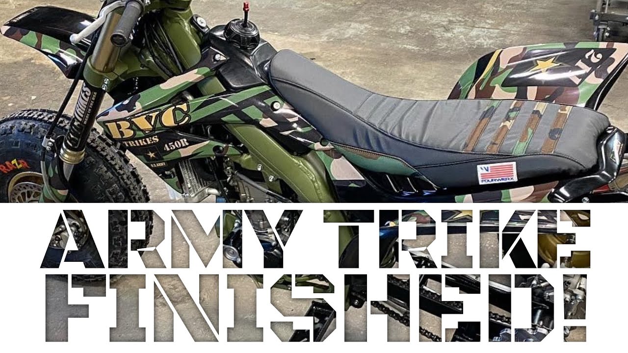 ARMY TRIKE FINISHED! CRF450R dirt bike to 3 Wheeler conversion