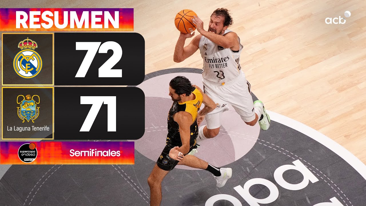 Real Madrid - La Laguna Tenerife (72-71) RESUMEN | Supercopa Endesa 2025