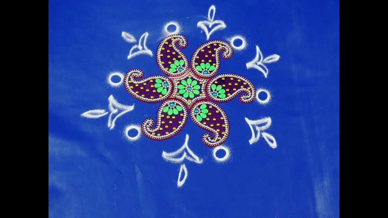 DIY - kundan rangoli, how to make adjustable kundan rangoli for Diwali by meartist.in