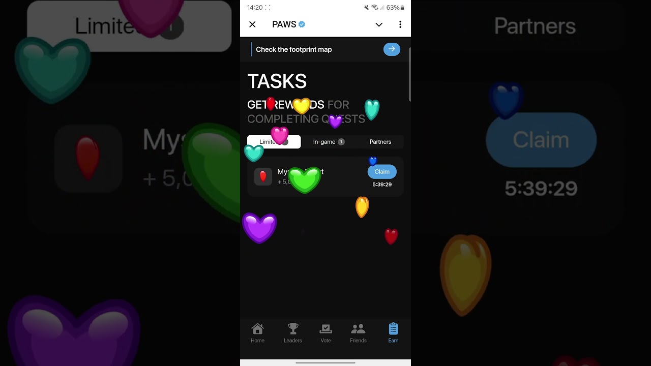 PAWS  🐾  добавили новое задание сердечком ❤️ #telegram #paws #task #22november #crypto #popular #1m