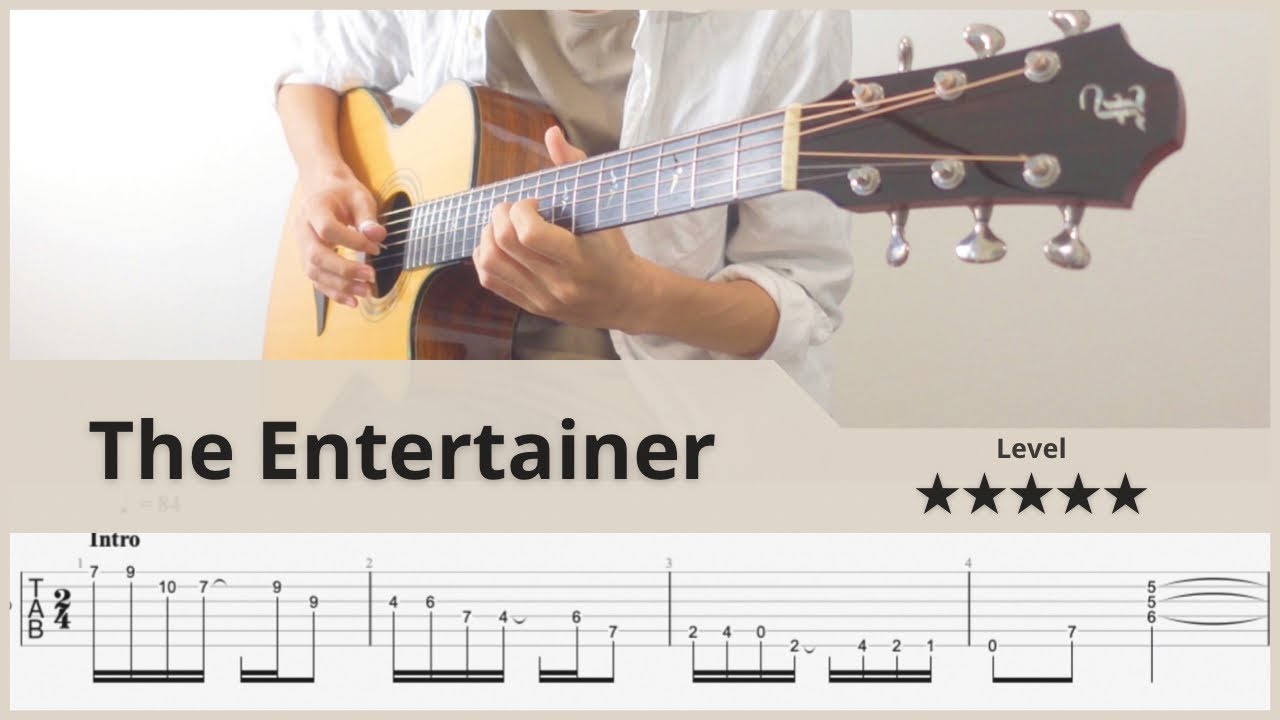 【TAB】The Entertainer - Scott Joplin - FingerStyle Guitar ソロギター【タブ】