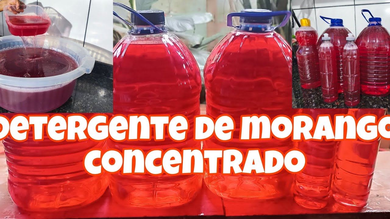 DETERGENTE DE MORANGO CONCENTRADO 🍓Brilha muito e rende demais!