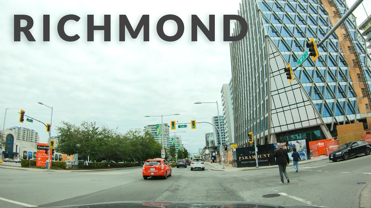 Richmond BC Downtown Drive 4K - British Columbia, Canada