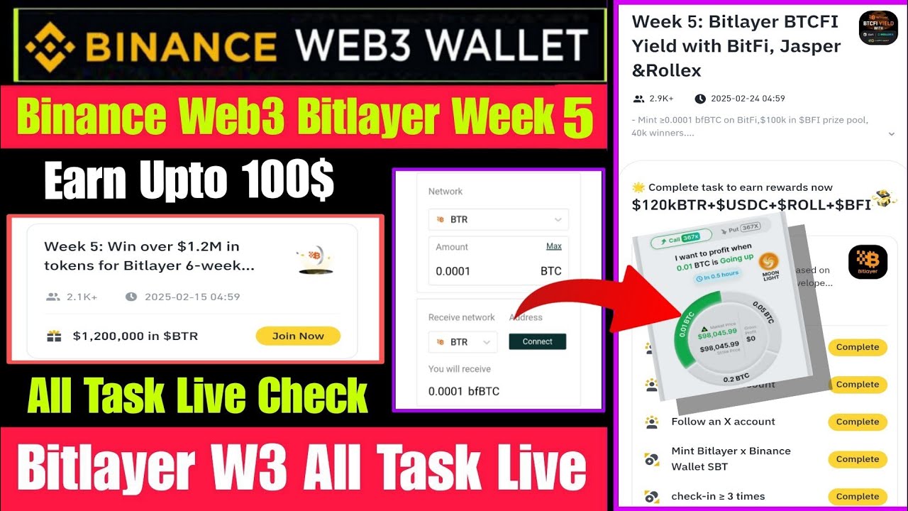 Binance Bitlayer BTCFI Web3 Airdrop | Bitlayer New Jasper & Rollex | Binance Bitlayer Week 5 Airdrop
