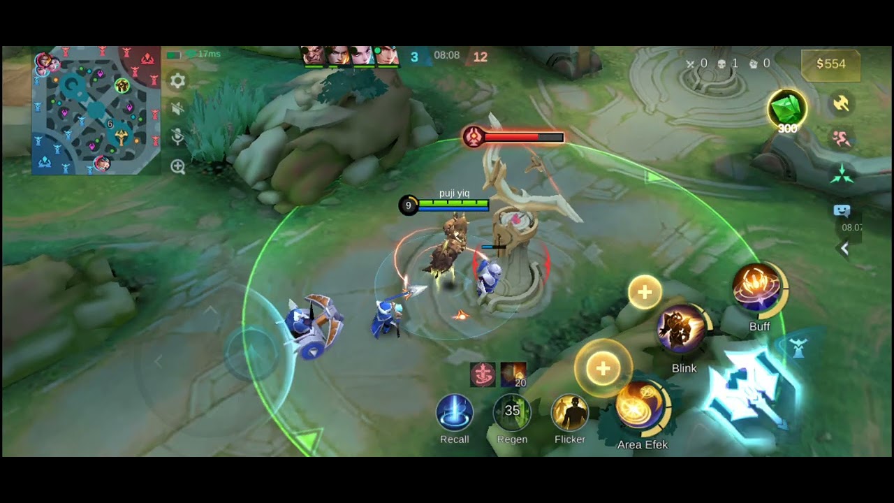 URANUS,ZILONG,HANABI,TIGREAL,BALMOND VS COMPUTER KITA KALAH 