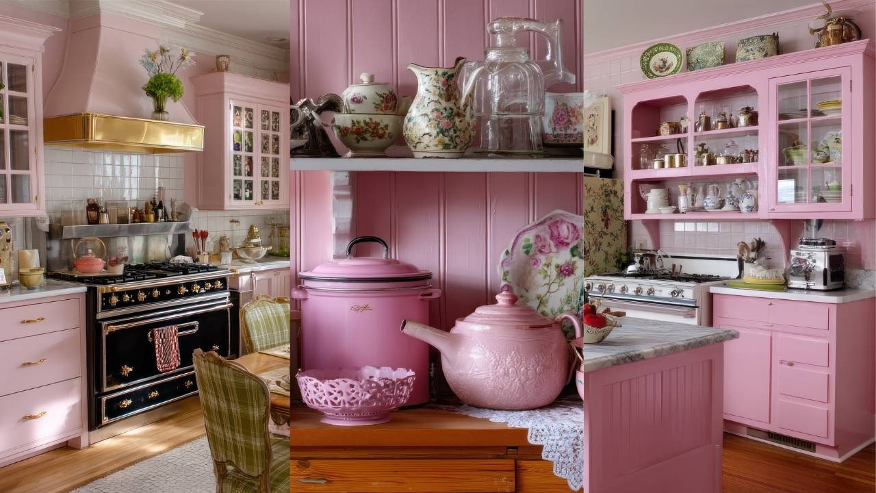 Pretty in Pink 💗 | Shabby Chic Vintage Kitchen Decor Ideas with Grandma&rsquo;s Charm