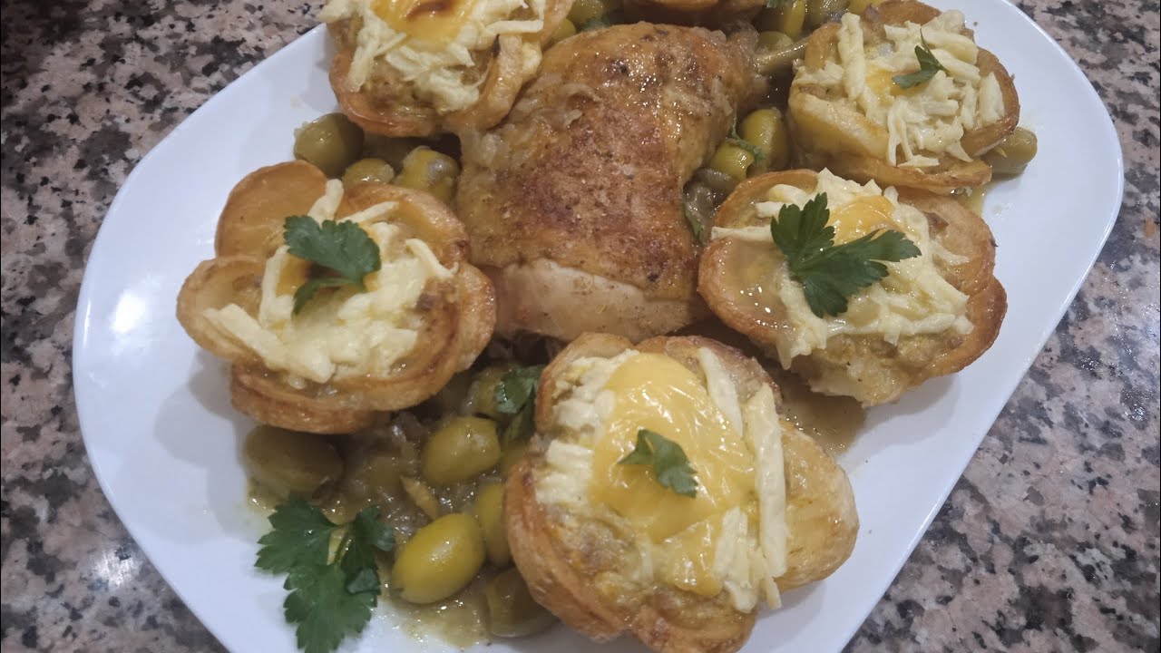 جديد طبق رمضاني 2026😍طاجين وريدات البطاطا المحشية👌 بمرق ابيض و الزيتون😋 ساهل خفيف و لذيذ وصفة ناجحة👍