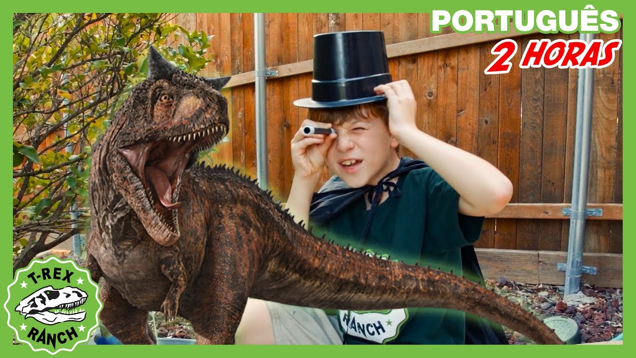 Aventura Surpresa com Raptor e Tricerátops | Parque do T-REX | Vídeos de Dinossauros para Crianças