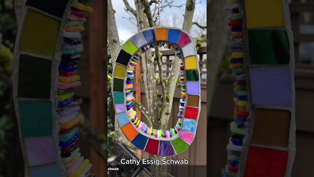 Students' Floating O Mosaic Kinetic Art (2nd edition) #learnmosaics #artstudents #kineticart