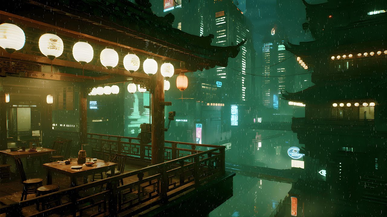 Rainy Tokyo Bay at Night – Neon Lights & Waterfront Lofi | Calm Space for Focus | 4K