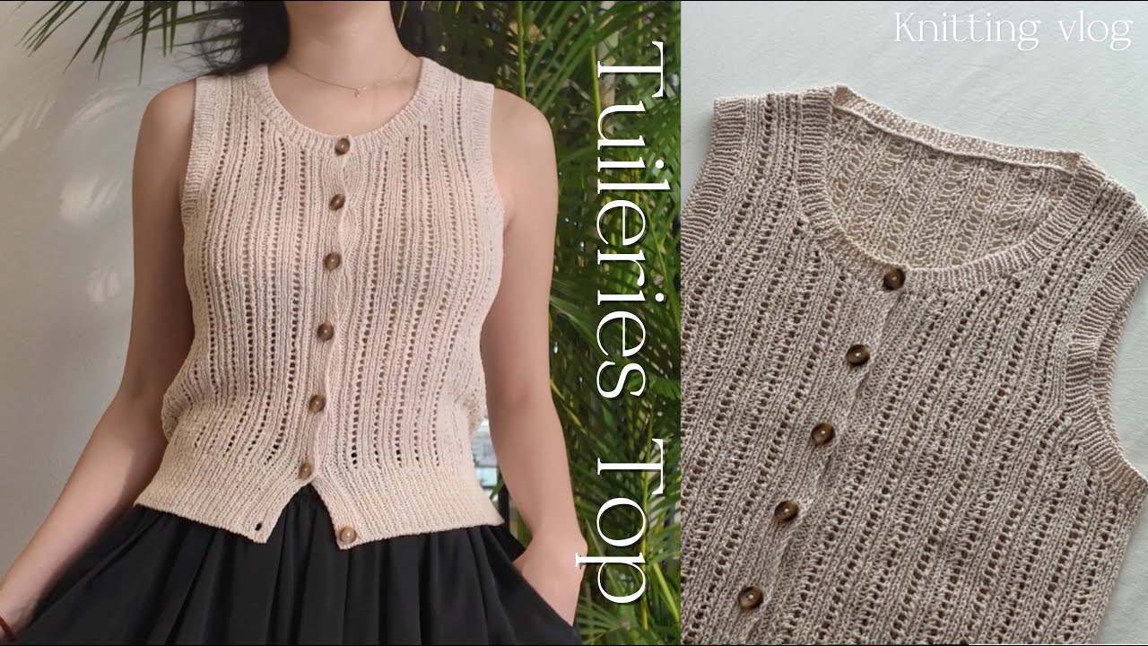 뜨개로그 | 🌙선선해진 여름밤, 기어코 완성한 튈르리탑 | Tuileries Top | knitting vlog