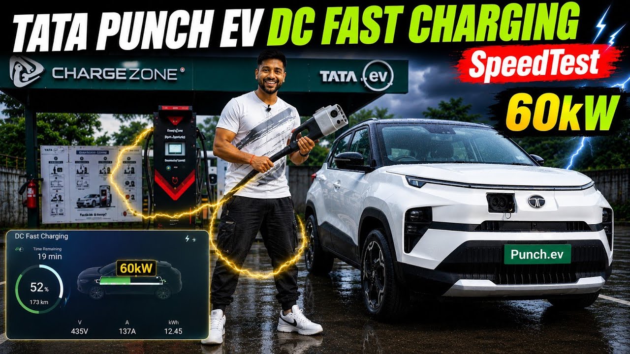 Tata PUNCH EV DC 60kw Fast Charging Test 🤔🔥🔥🚀 @tata.evofficial  #tatapunchev 