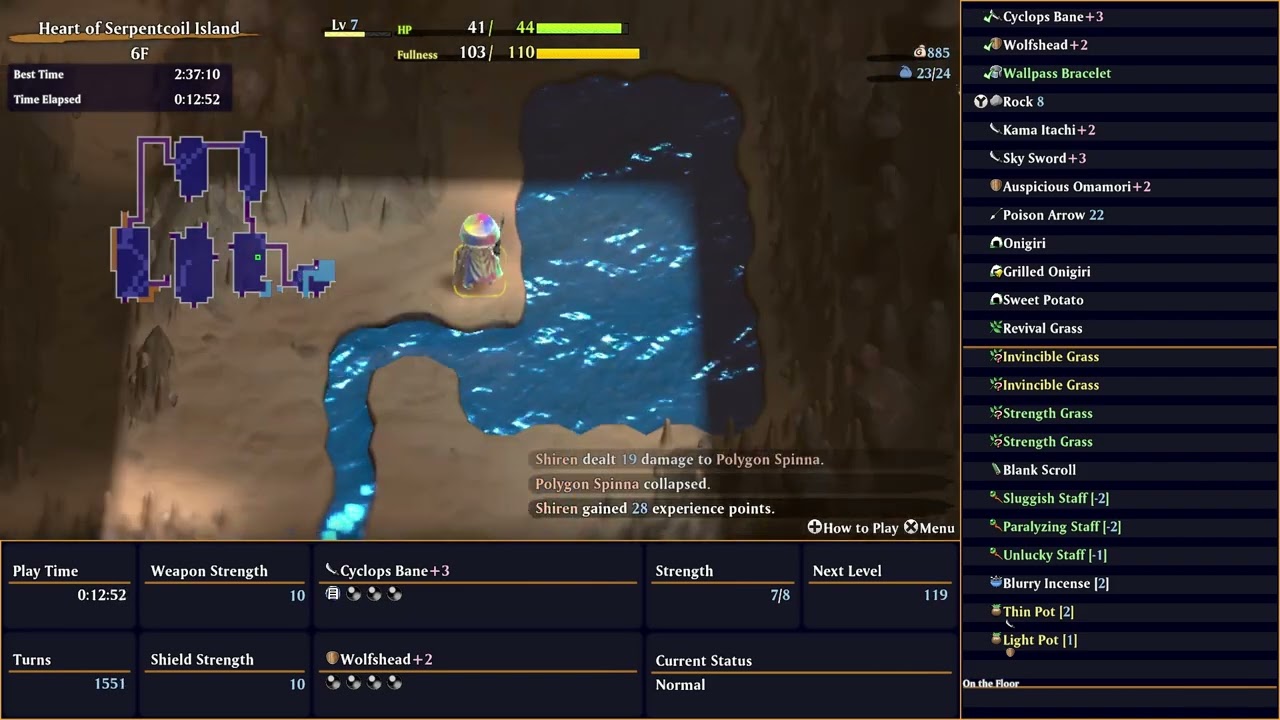 Shiren 6 Heart of Serpentcoil Island 99F in 2:00:47