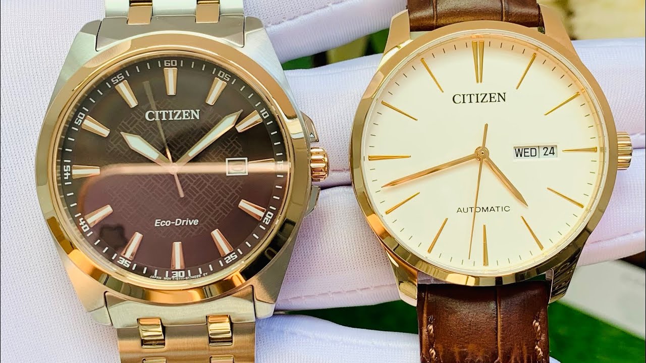 Citizen dial cfe vân ca rô dây thép demi rose và dây da dress watch #BM7536-53X #NH8353 0937508840