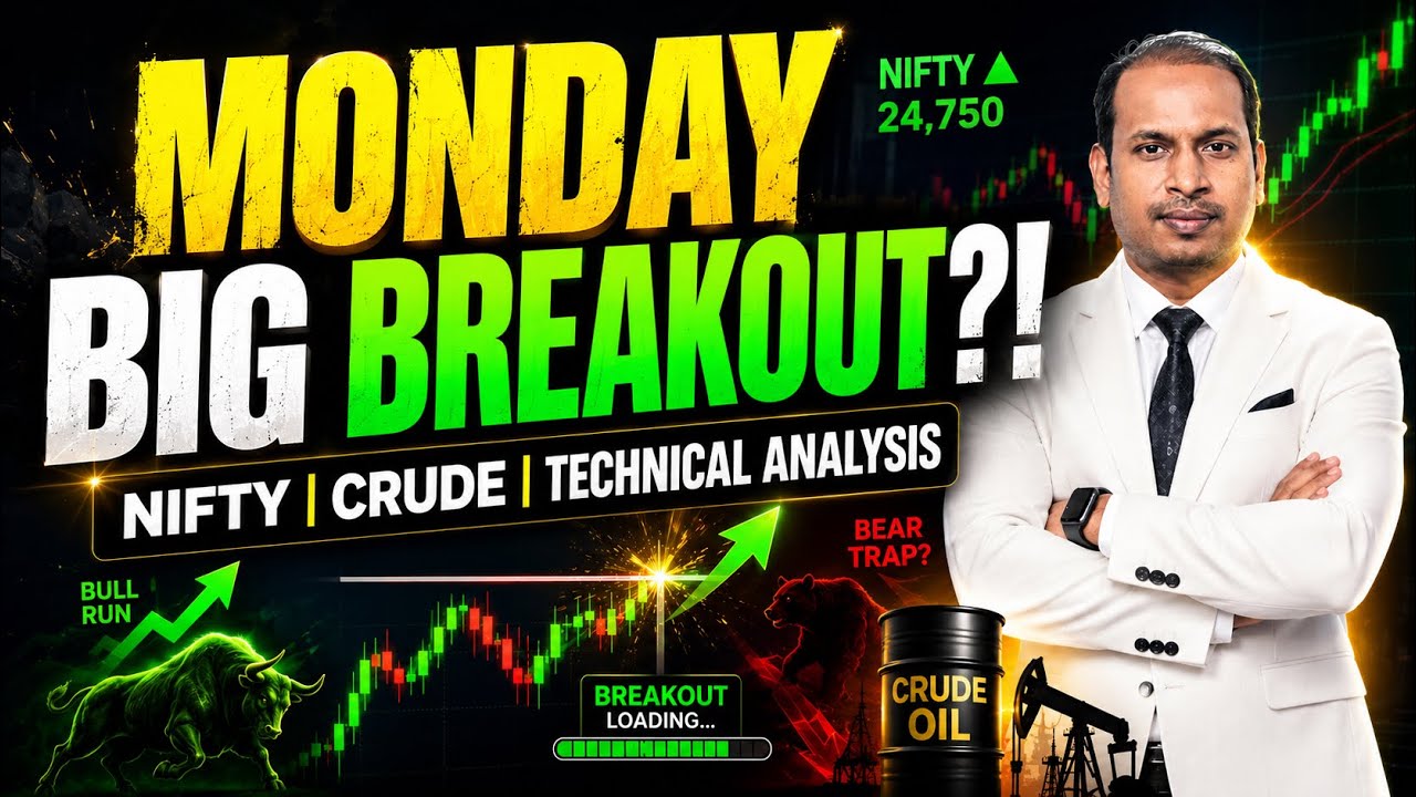 Monday Market Prediction🔥| Nifty & Crude Oil Technical Analysis📈 | Big Breakout Ahead?🙄