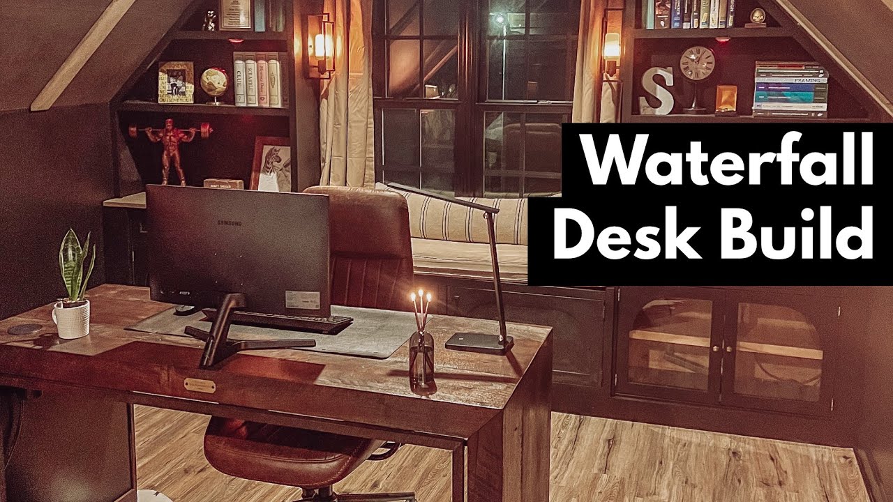 Waterfall Desk Build For My Husbands Office