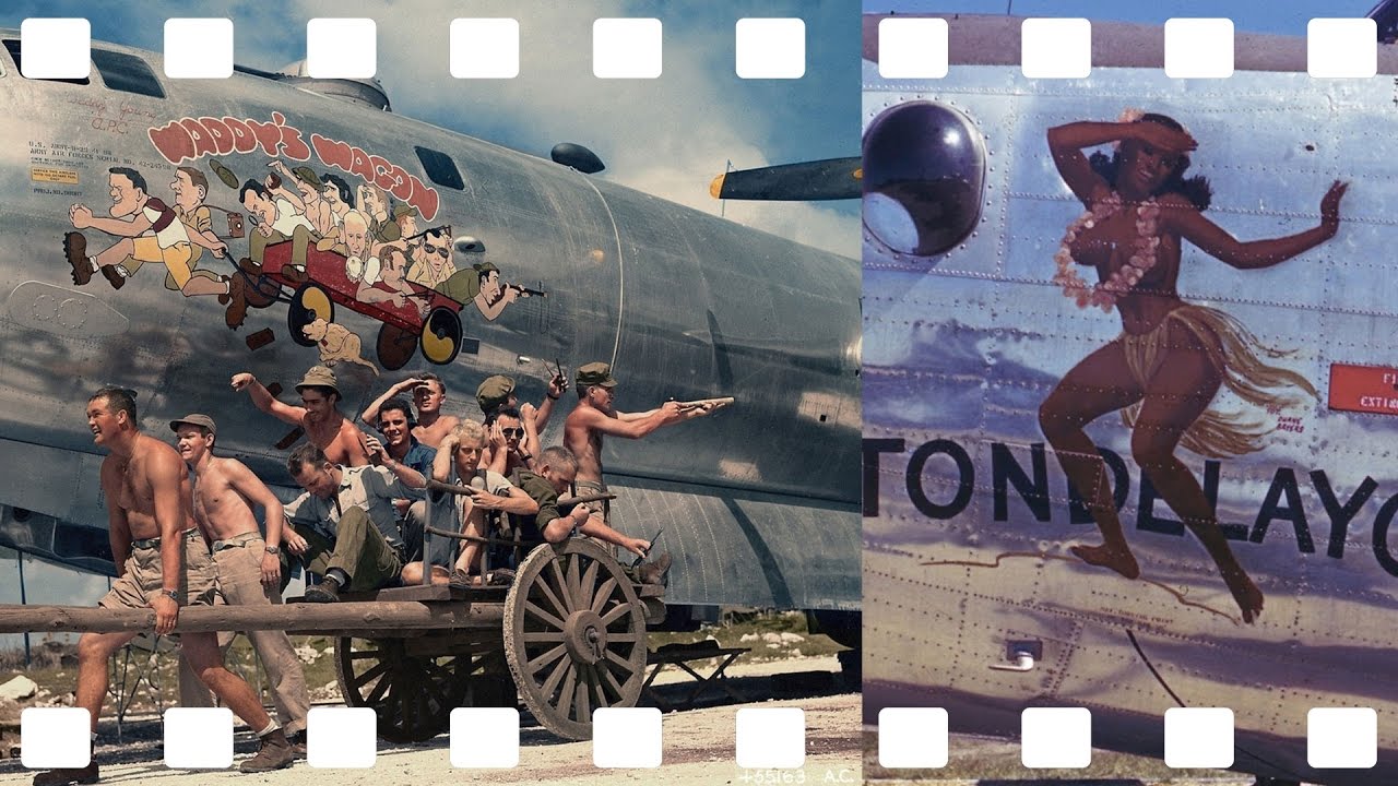 Nose art painted on WWII Military Airplanes
