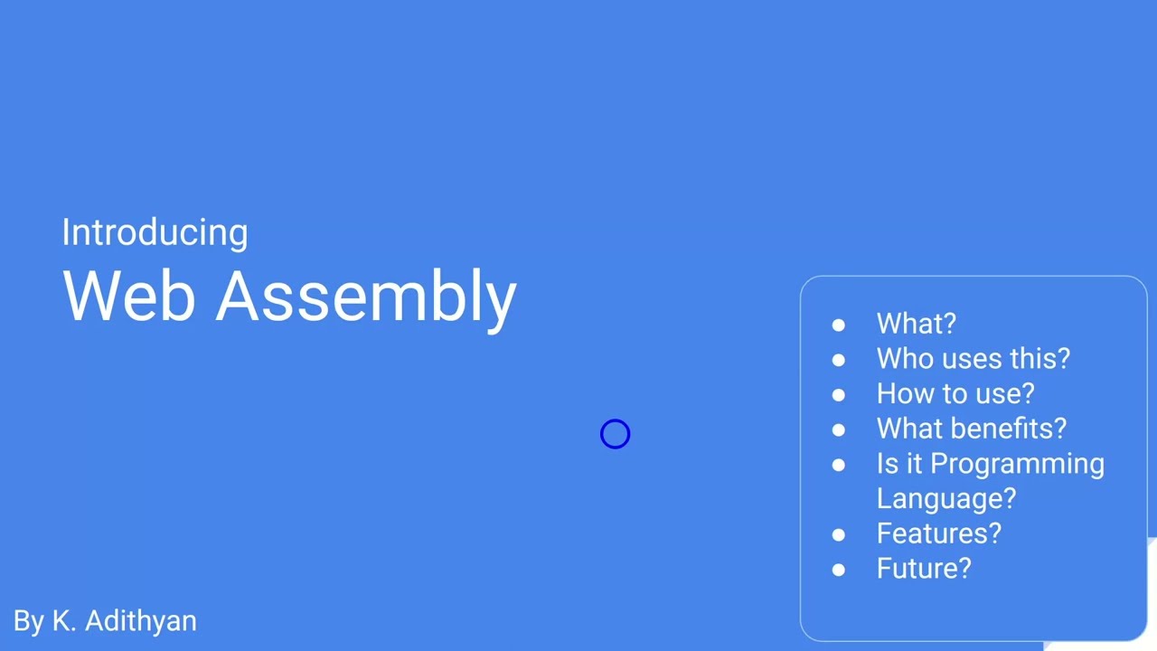 Web Assembly Technology Introduction | Revolutionizing Web | High Performance Web | Tamil