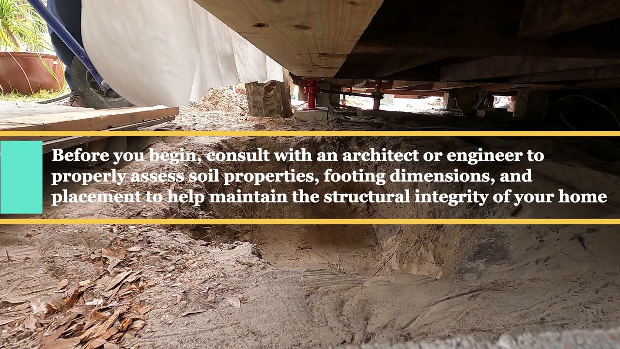 Pouring a Concrete Pad Footing for a Concrete Pier Under Crawlspace of Craftsman Bungalow in Orlando