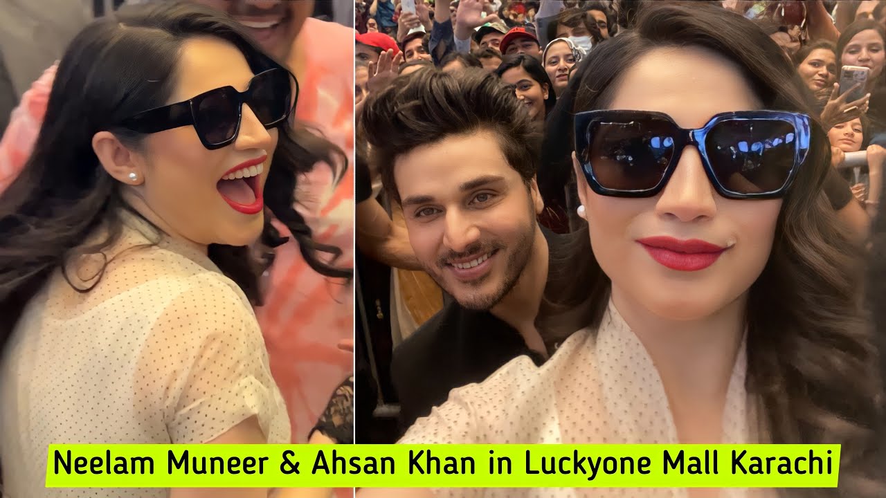 Neelam Muneer - Nida Yasir - Yasir Nawaz & Ahsan Khan in Lucky One Mall for Chakkar Promotion