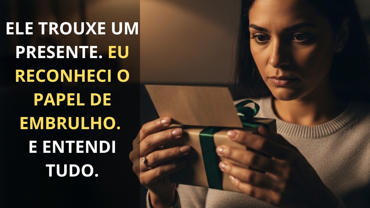 Ele voltou da viagem com um presente para mim — e eu reconheci o papel de embrulho