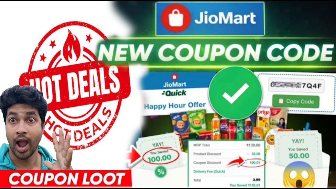 Jiomart Coupon today | jiomart coupon code | jiomart coupon code today | Free shipping 100% Discount